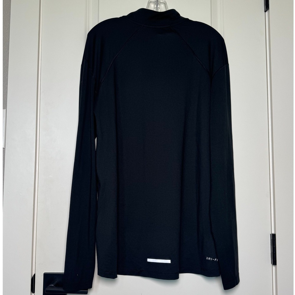 Nike Mens Stride Dri-FIT 1/4 Zip Running Top Black Long Sleeve Pullover Jacket - Picture 3 of 13